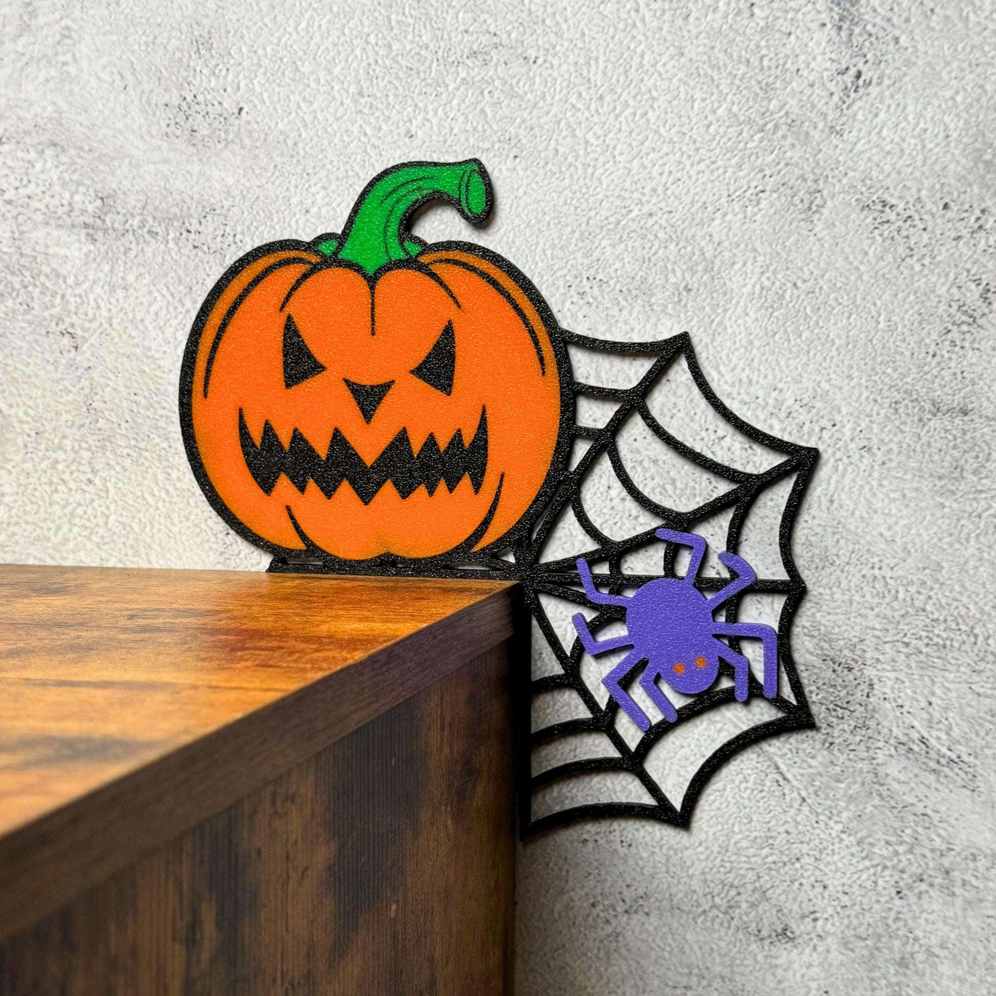 Pumpkin Spider Web Wall Art | Halloween Door Frame Decor