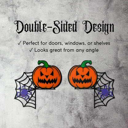 Pumpkin Spider Web Wall Art | Halloween Door Frame Decor