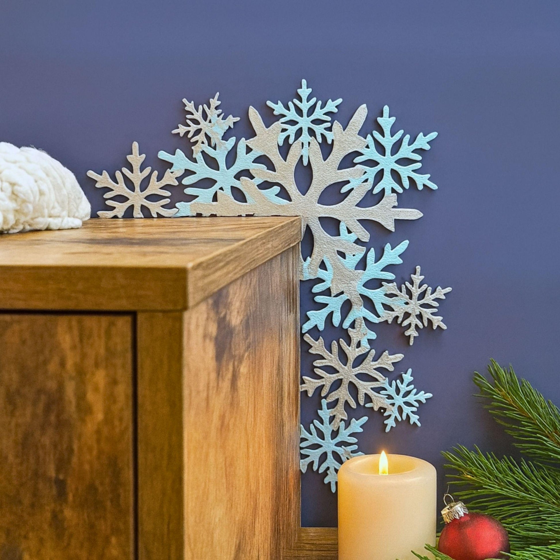 Snowflake Door Corner Sign | Winter Christmas Decor