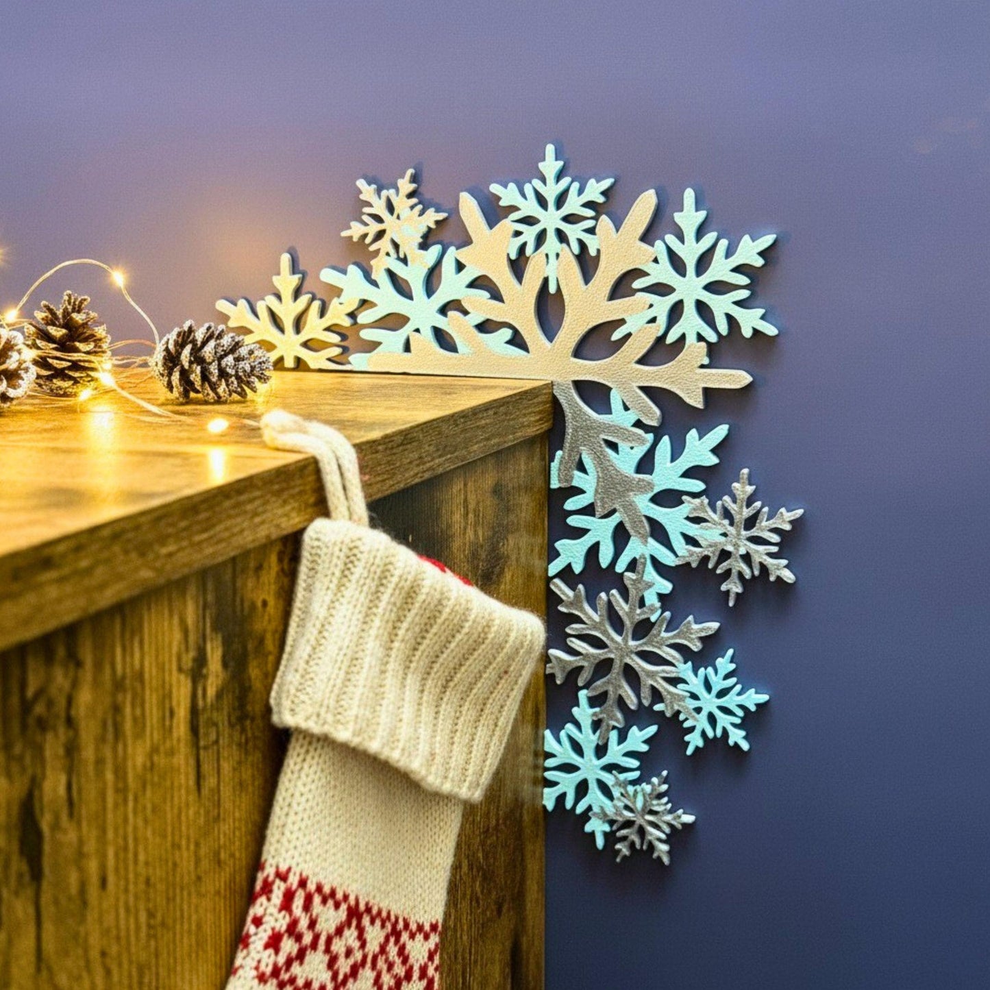 Snowflake Door Corner Sign | Winter Christmas Decor