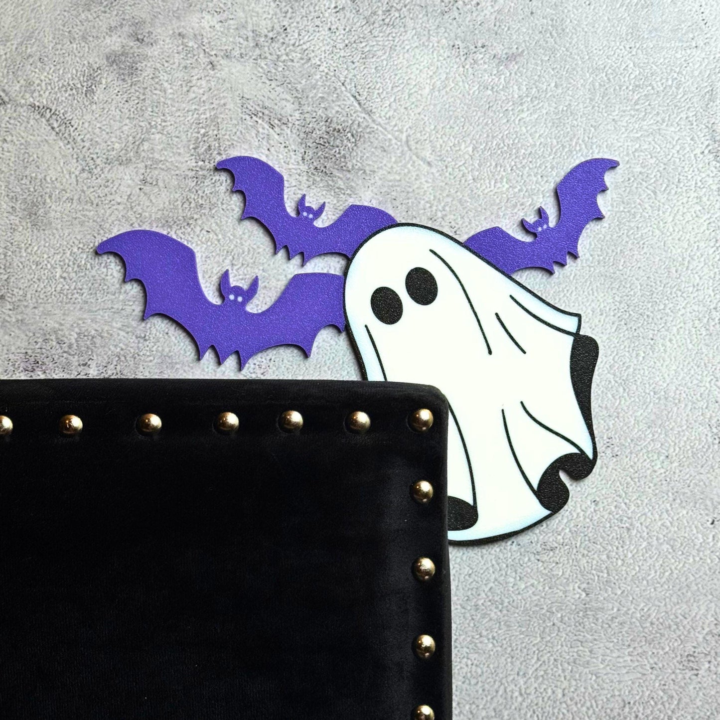 Halloween Door Corner Sign | Ghost and Bat Decor