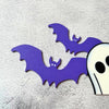 Halloween Door Corner Sign | Ghost and Bat Decor