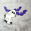 Halloween Door Corner Sign | Ghost and Bat Decor