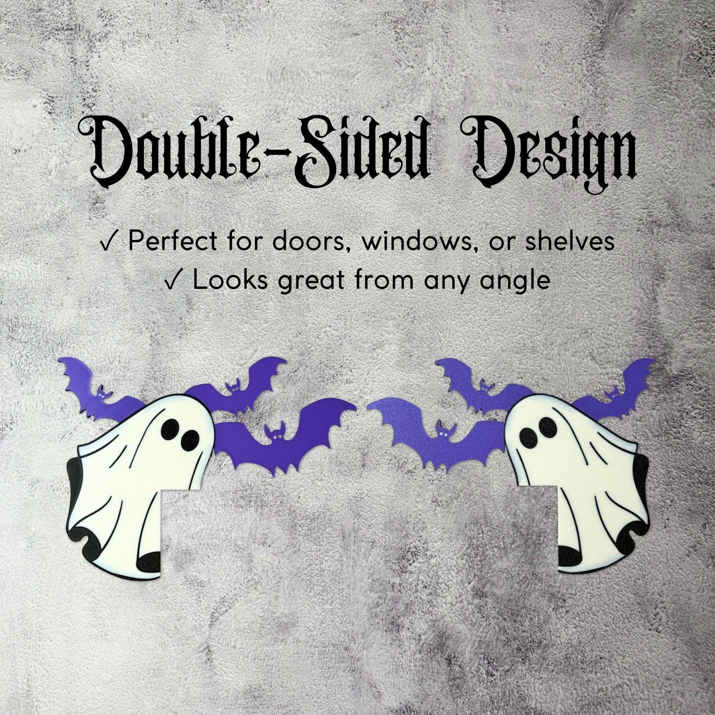 Halloween Door Corner Sign | Ghost and Bat Decor