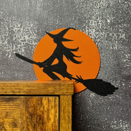 Flying Witch Door Corner | Witchy Halloween Decor