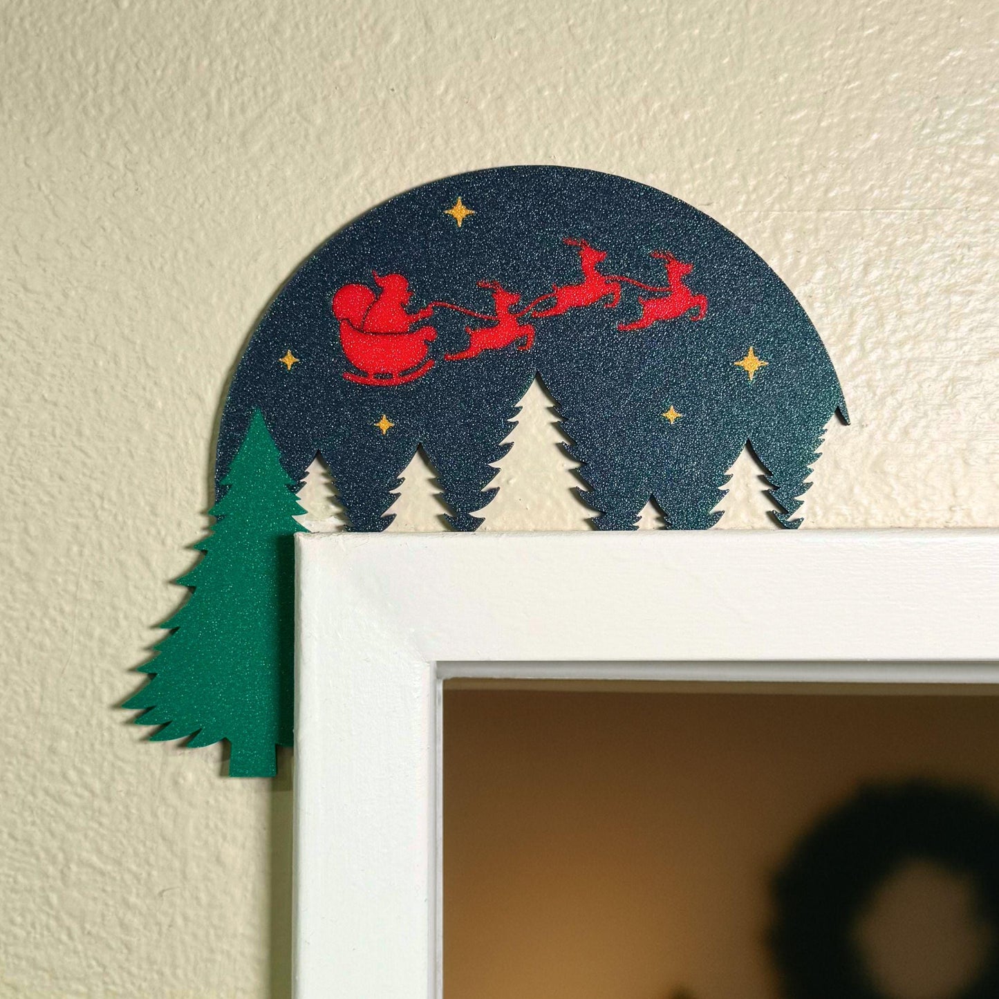 Santa Reindeer Wall Art | Christmas Door Frame Decor