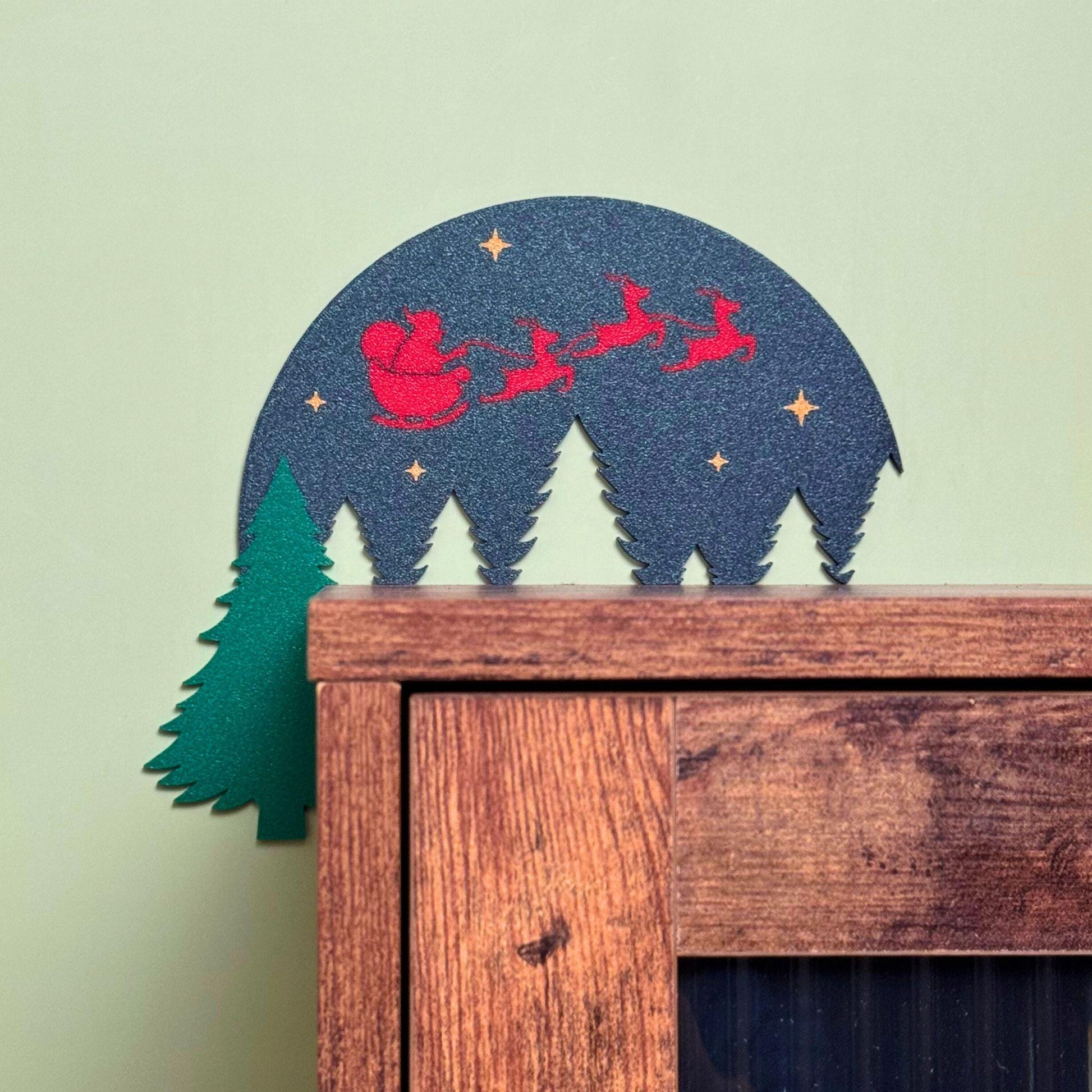 Santa Reindeer Wall Art | Christmas Door Frame Decor