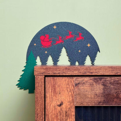 Santa Reindeer Wall Art | Christmas Door Frame Decor
