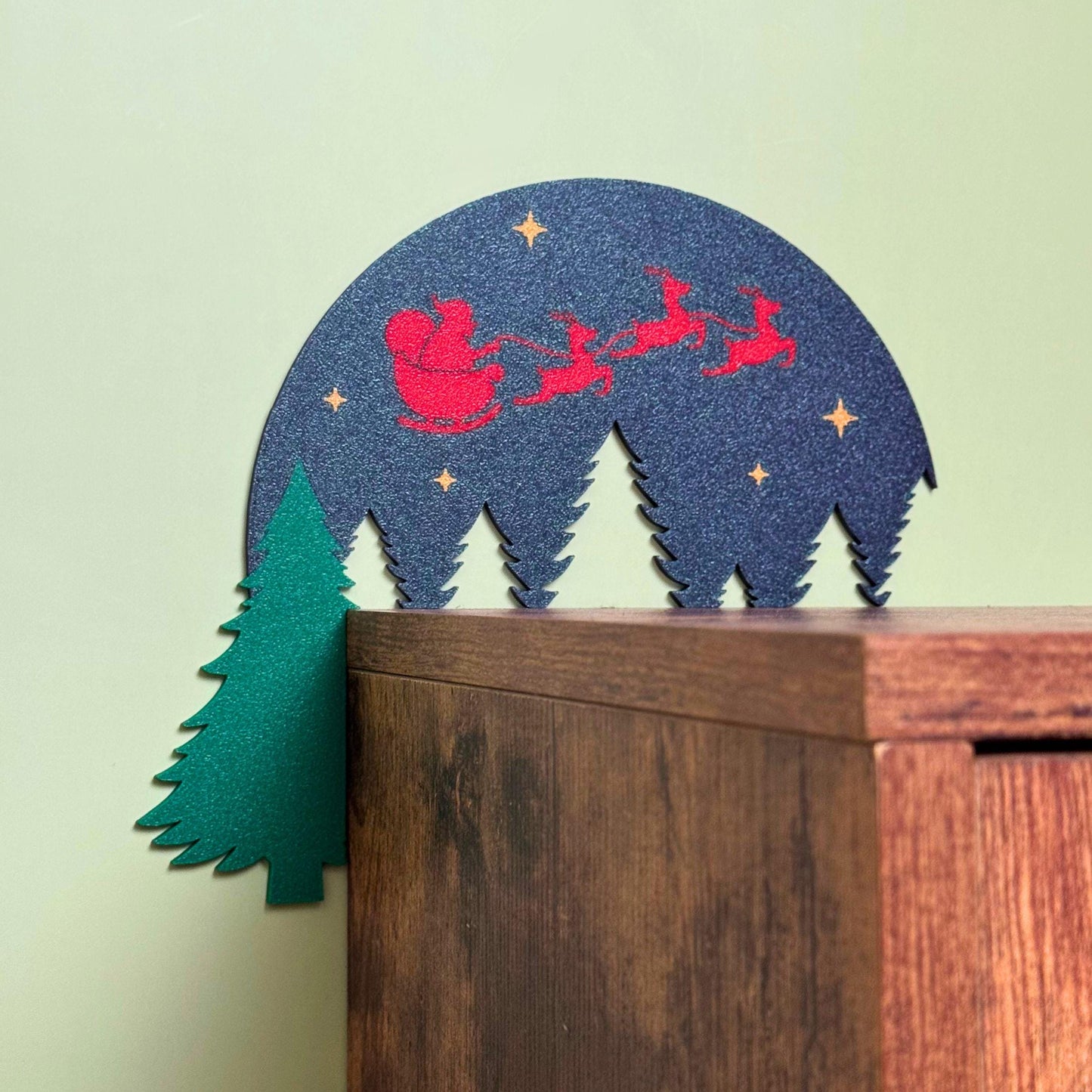 Santa Reindeer Wall Art | Christmas Door Frame Decor