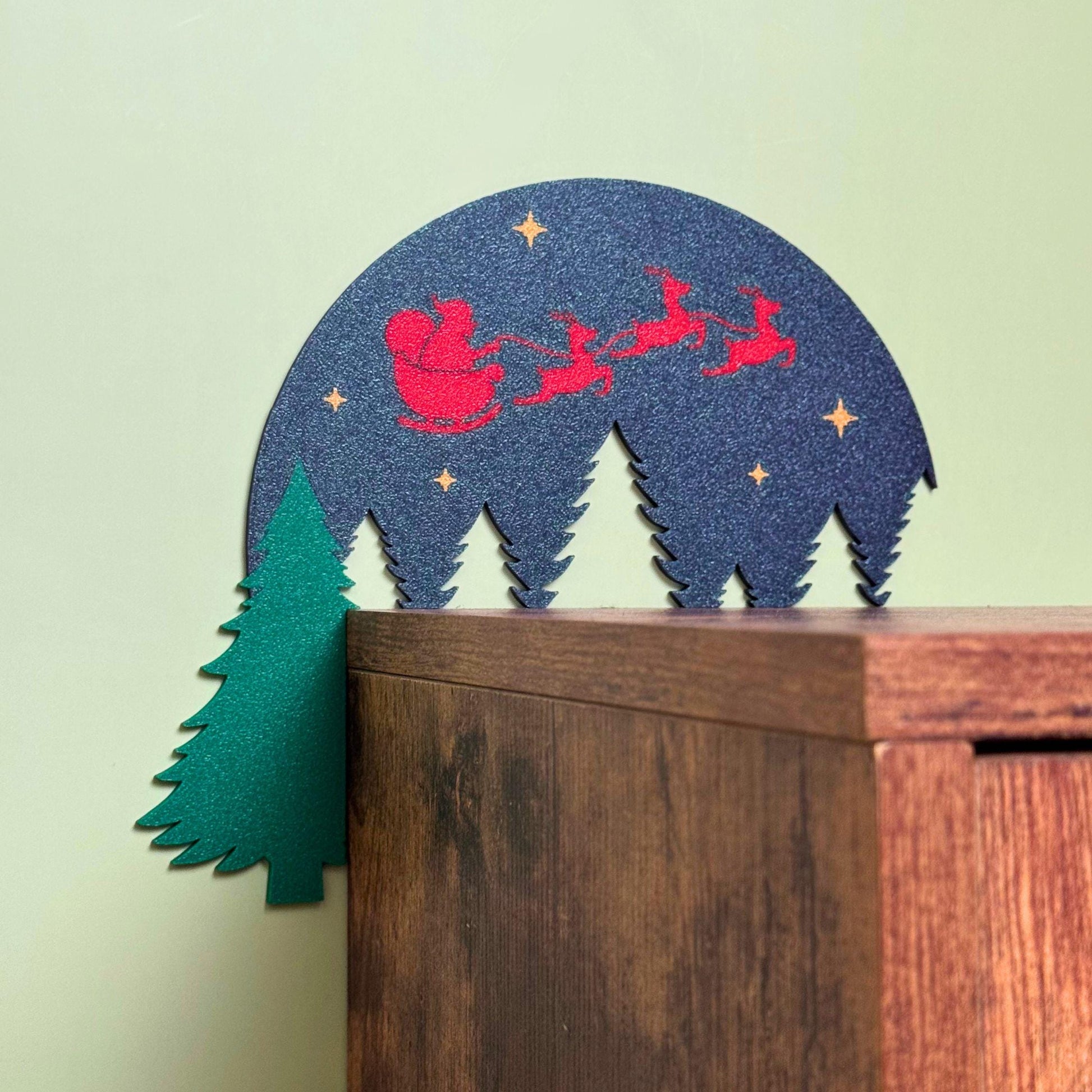 Santa Reindeer Wall Art | Christmas Door Frame Decor