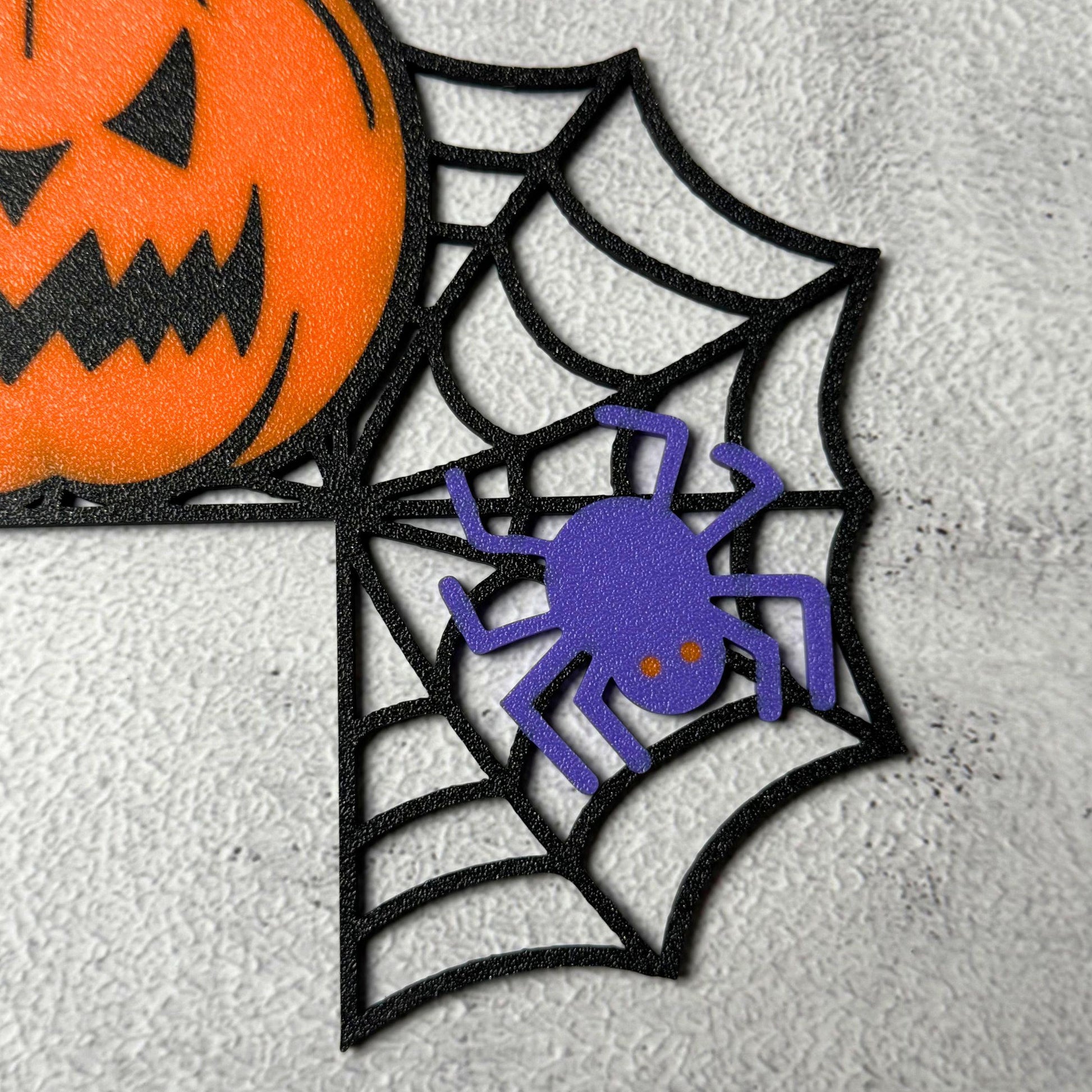 Pumpkin Spider Web Wall Art | Halloween Door Frame Decor
