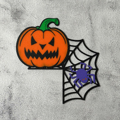 Pumpkin Spider Web Wall Art | Halloween Door Frame Decor