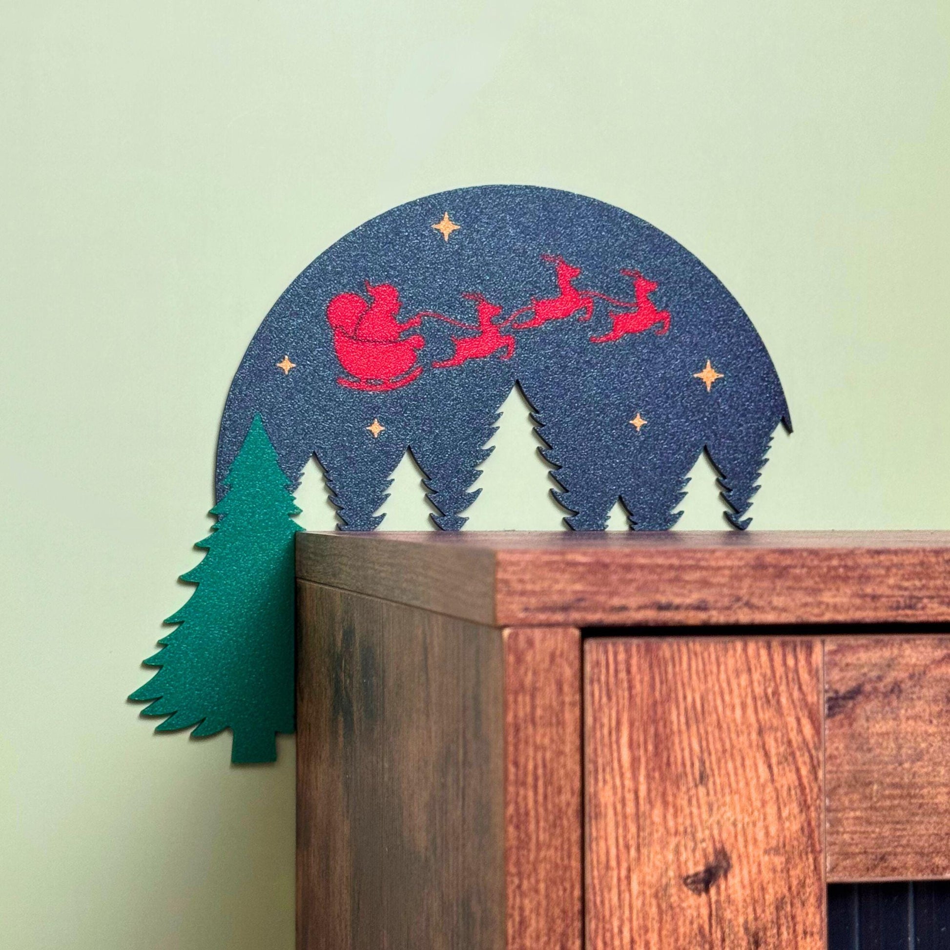 Santa Reindeer Wall Art | Christmas Door Frame Decor