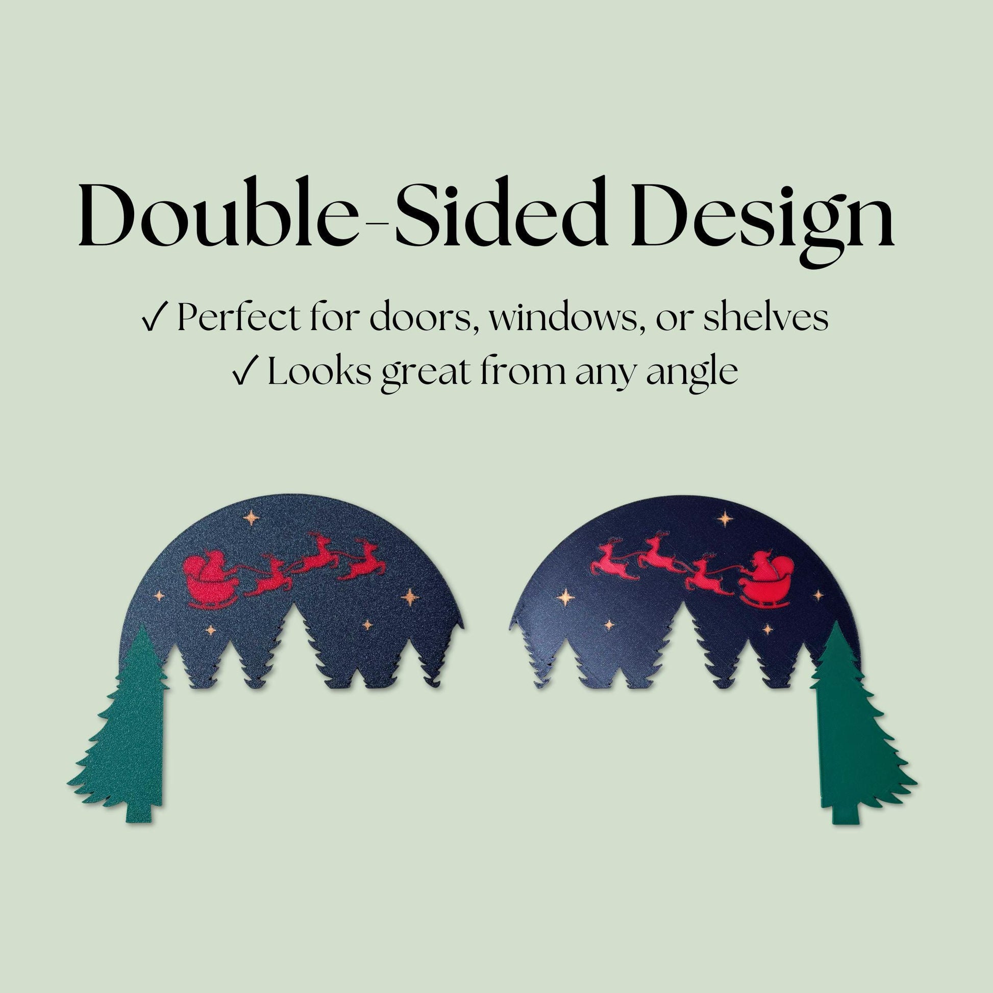 Santa Reindeer Wall Art | Christmas Door Frame Decor