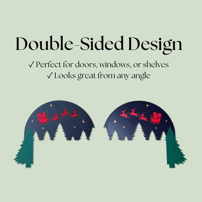 Santa Reindeer Wall Art | Christmas Door Frame Decor