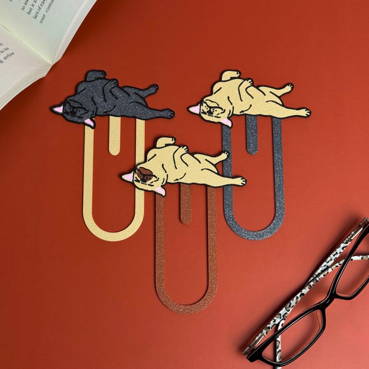 Dog Bookmark | Bulldog and Pug Reader Gift