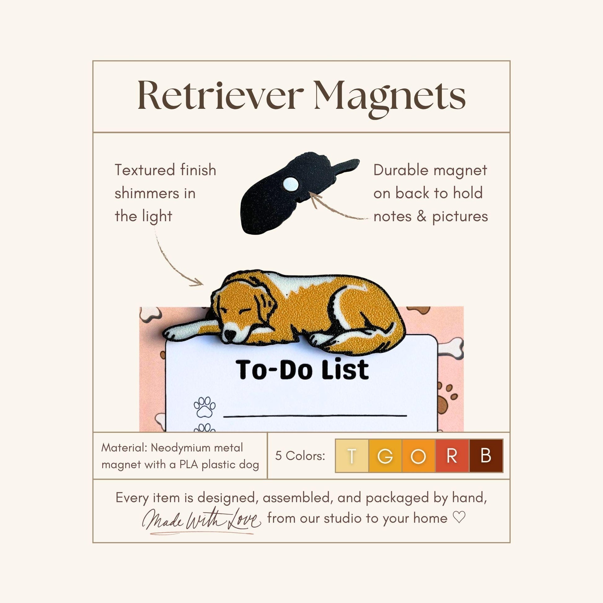 Golden and Labrador Retriever Magnets | Dog Lover Gift