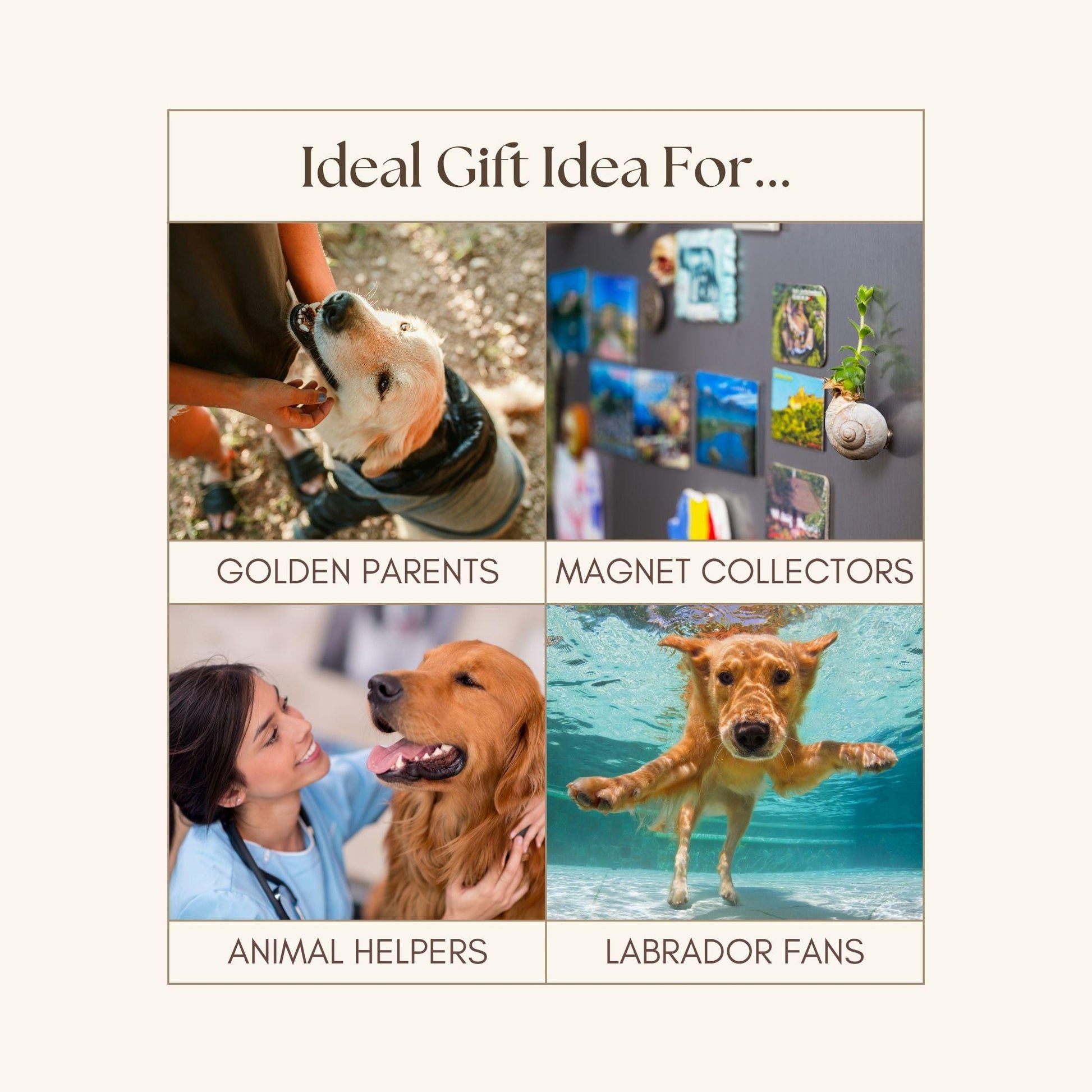 Golden and Labrador Retriever Magnets | Dog Lover Gift