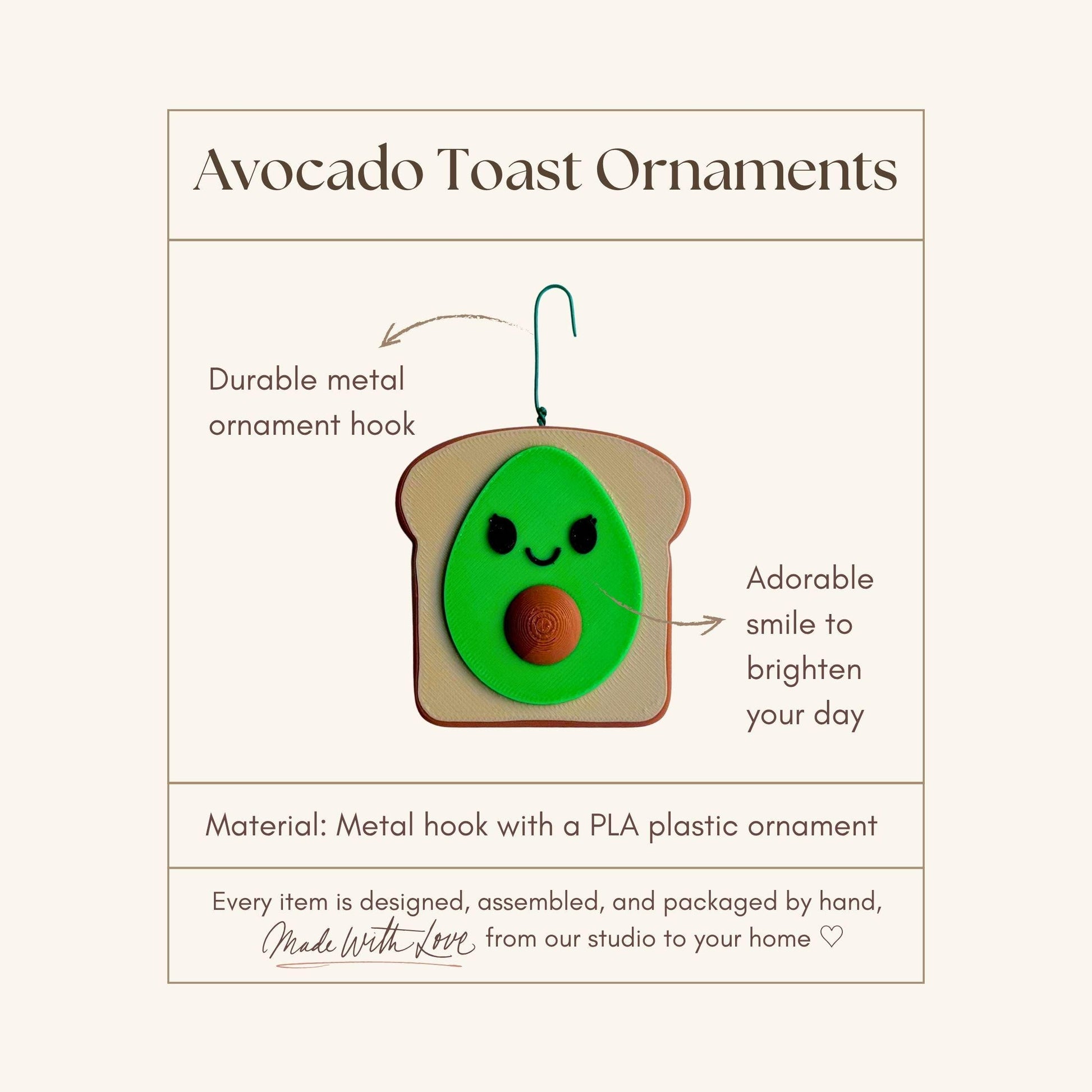 Avocado Toast Ornament | Brunch Lover Christmas Gift