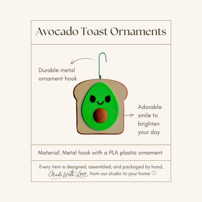 Avocado Toast Ornament | Brunch Lover Christmas Gift