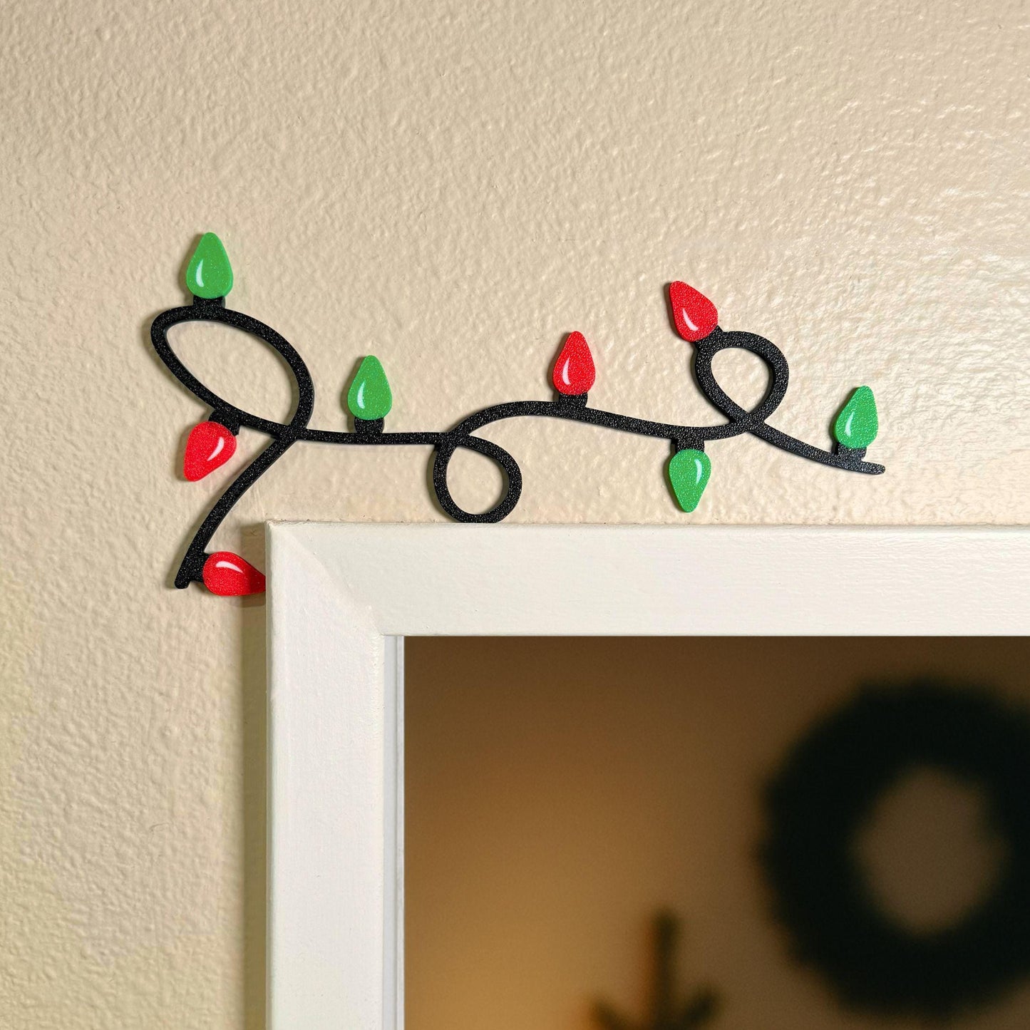 Christmas Lights Door Topper | Holiday Door Decor Gift