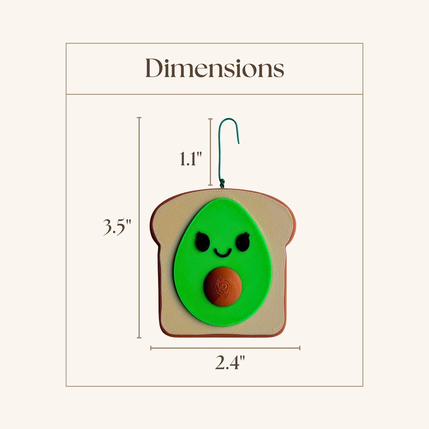 Avocado Toast Ornament | Brunch Lover Christmas Gift