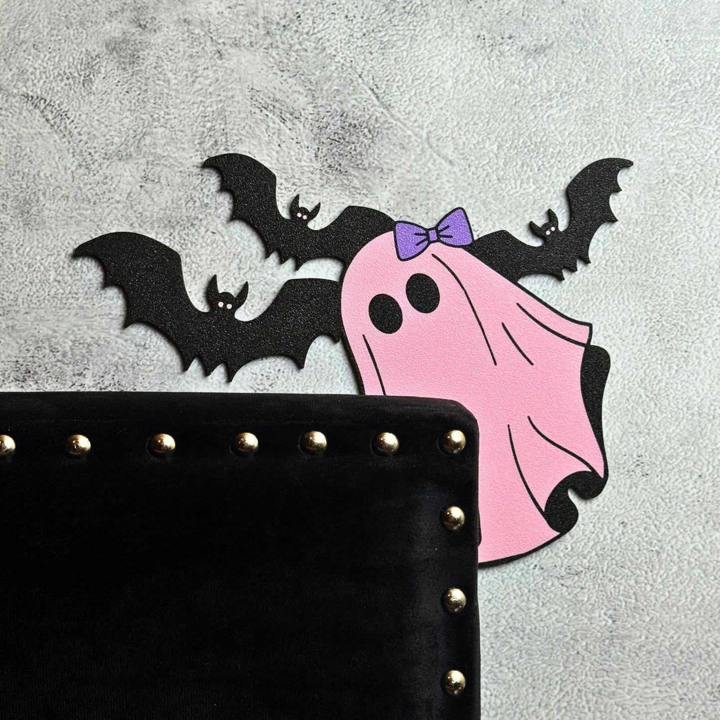 Halloween Door Corner Sign | Ghost and Bat Decor