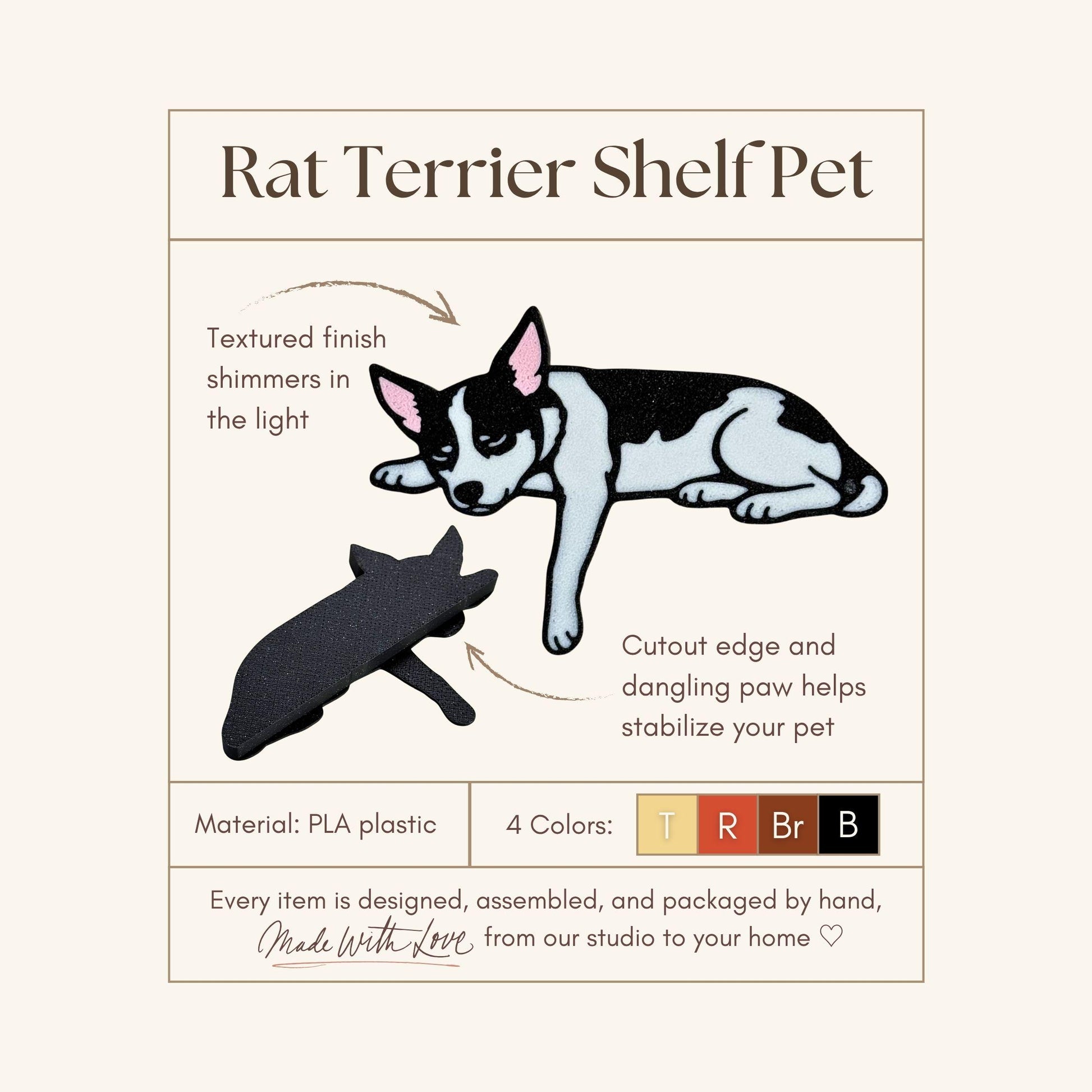 Rat Terrier Shelf Pet | Dog Parent Room Decor Gift