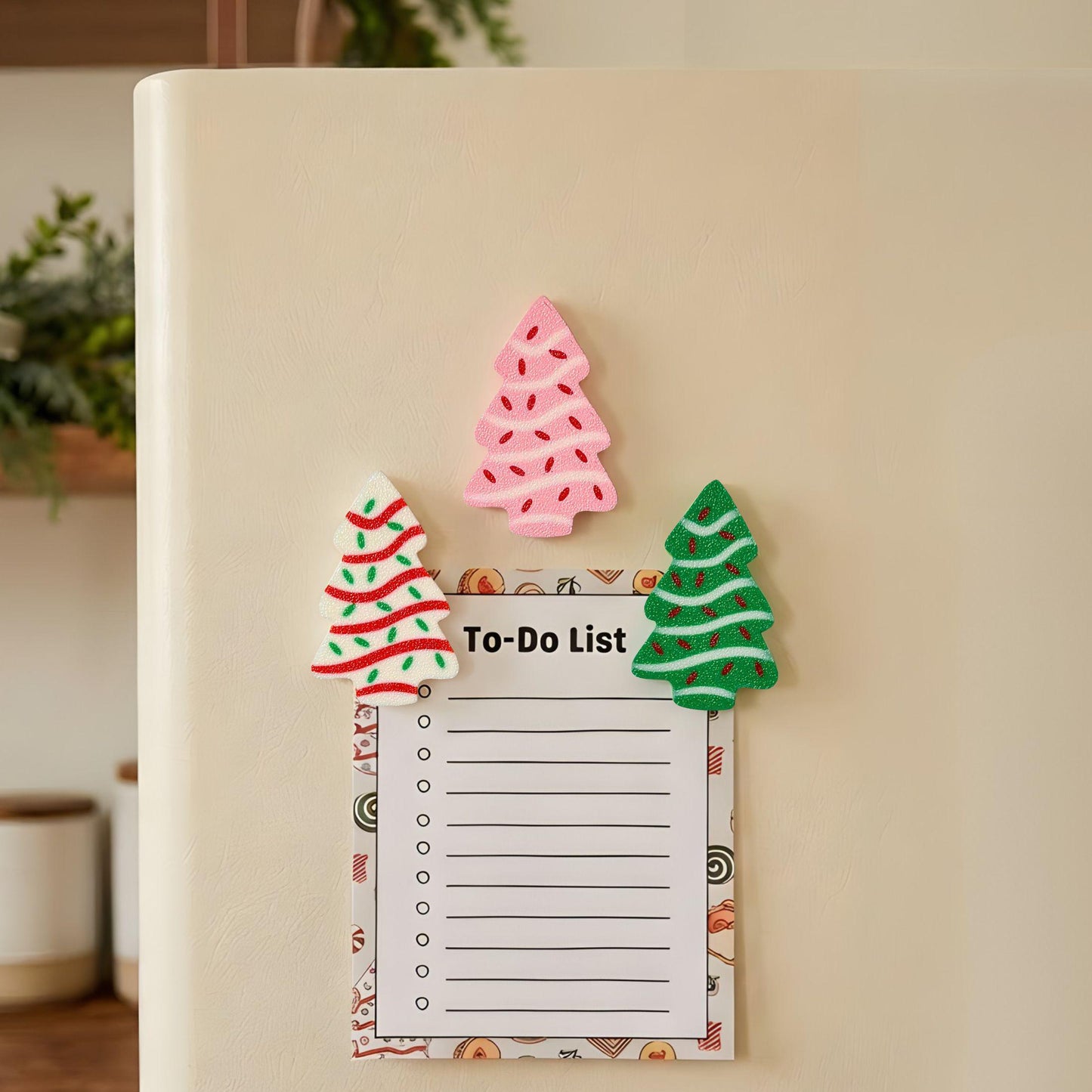 Christmas Tree Fridge Magnets | Holiday Kitchen Decor