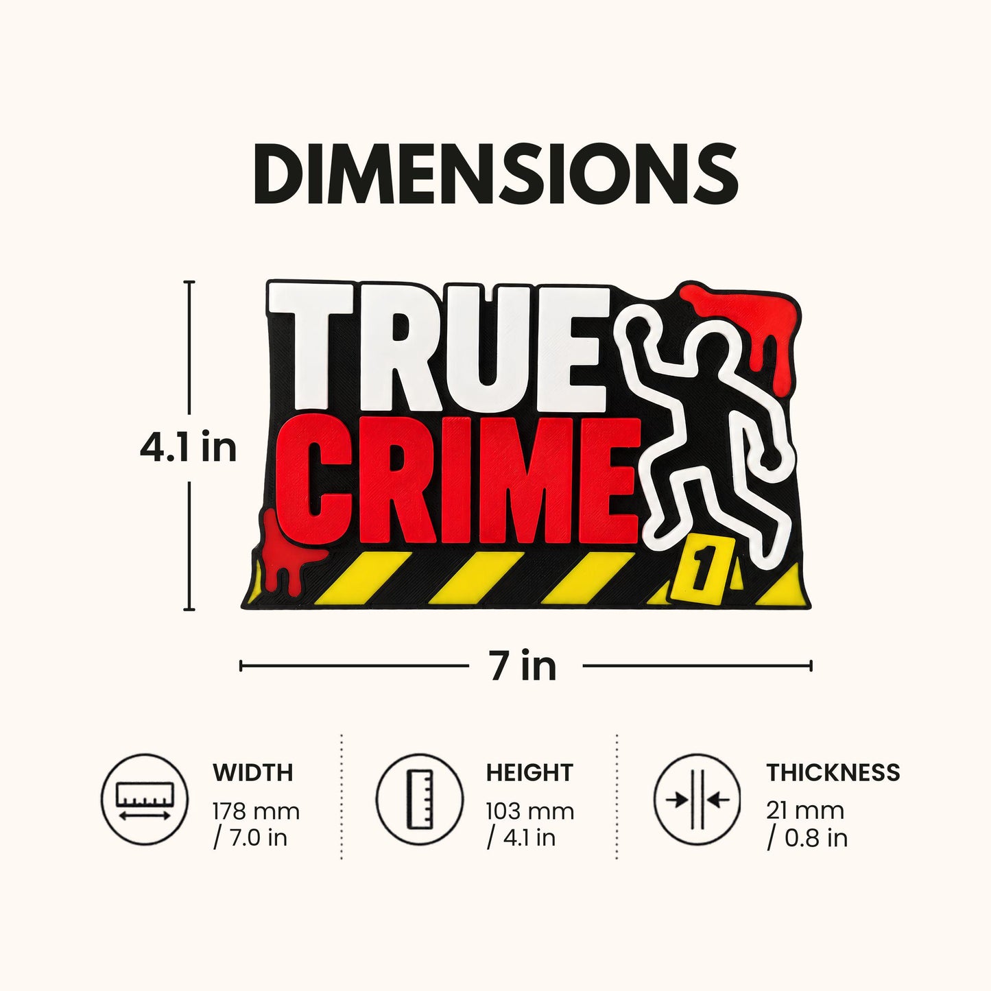 True Crime Bookshelf Sign | Mystery Fan Shelf Decor