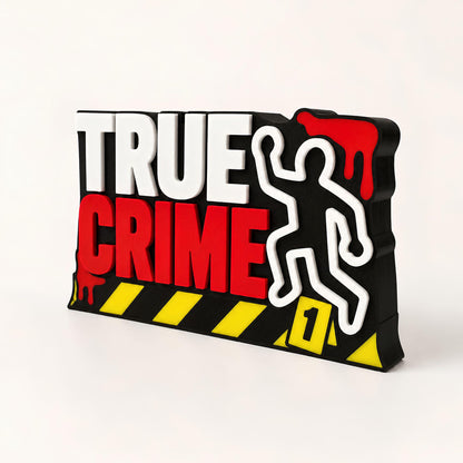 True Crime Bookshelf Sign | Mystery Fan Shelf Decor