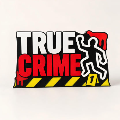 True Crime Bookshelf Sign | Mystery Fan Shelf Decor