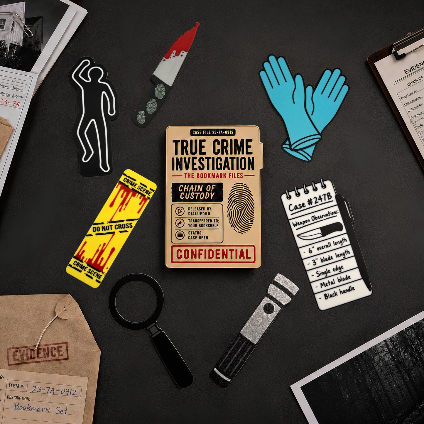 True Crime Bookmark Set | Magnetic Case Reader Gift