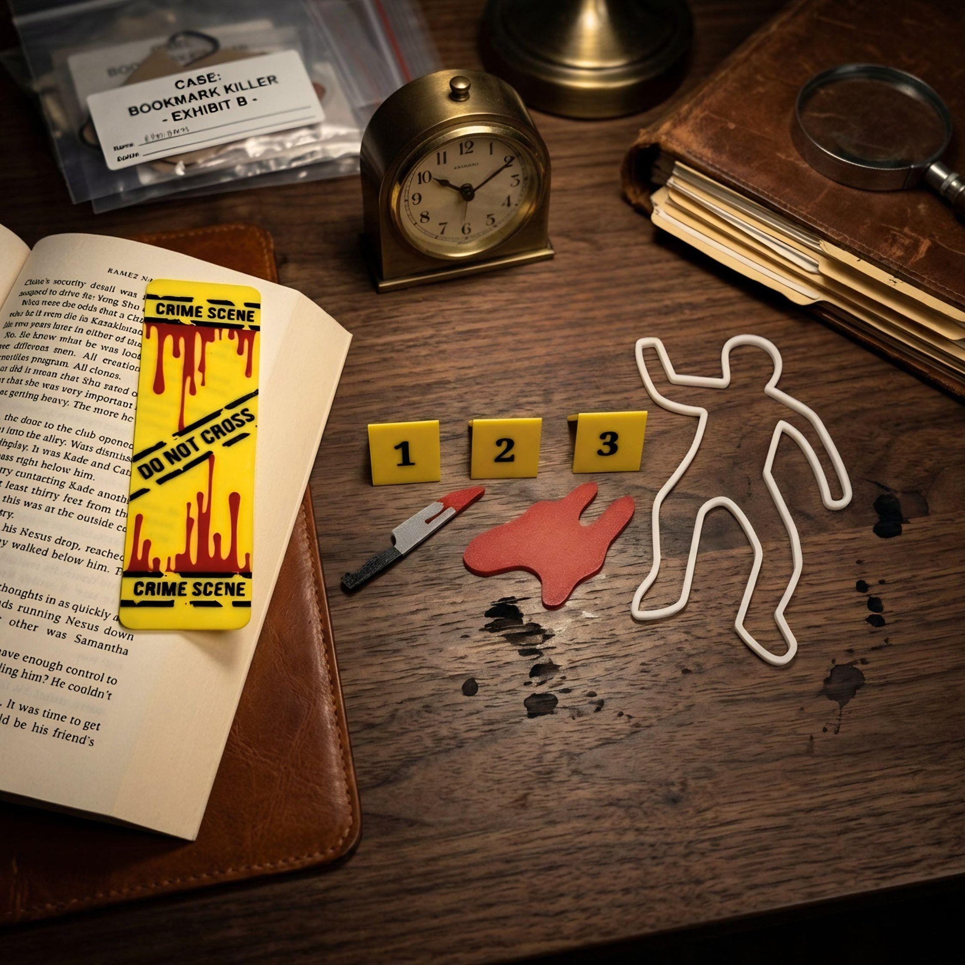 True Crime Bookmark Set | Murder Mystery Reader Gift