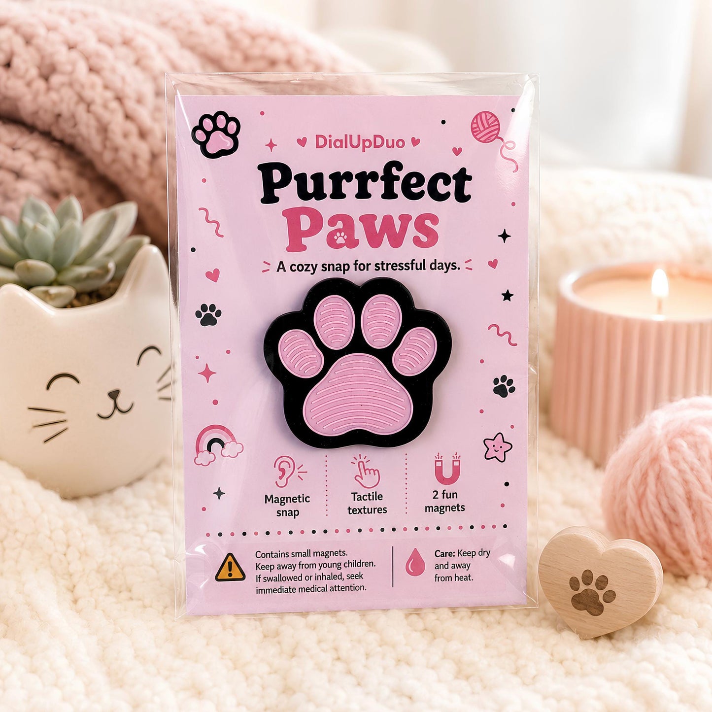 Cat Paw Magnetic Fidget | Pink Paw Cat Lover Gift