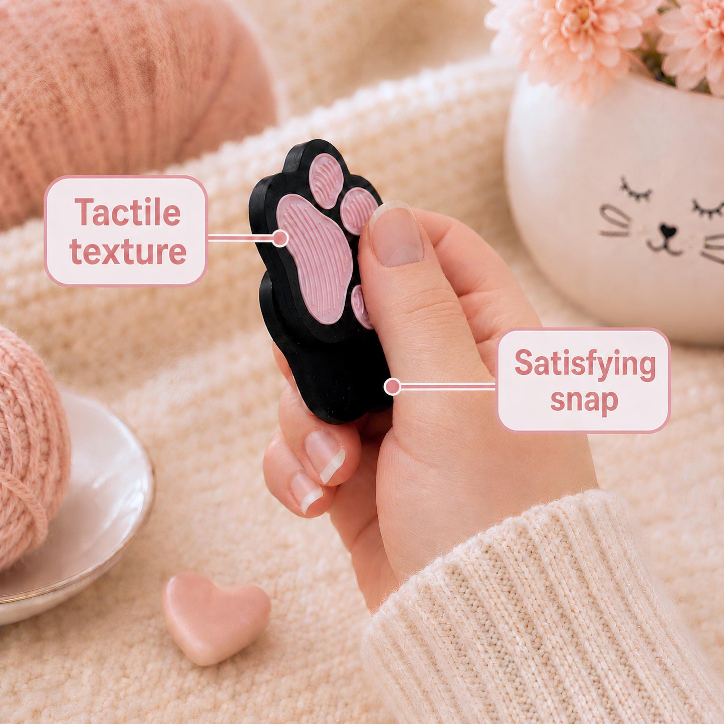 Cat Paw Magnetic Fidget | Pink Paw Cat Lover Gift