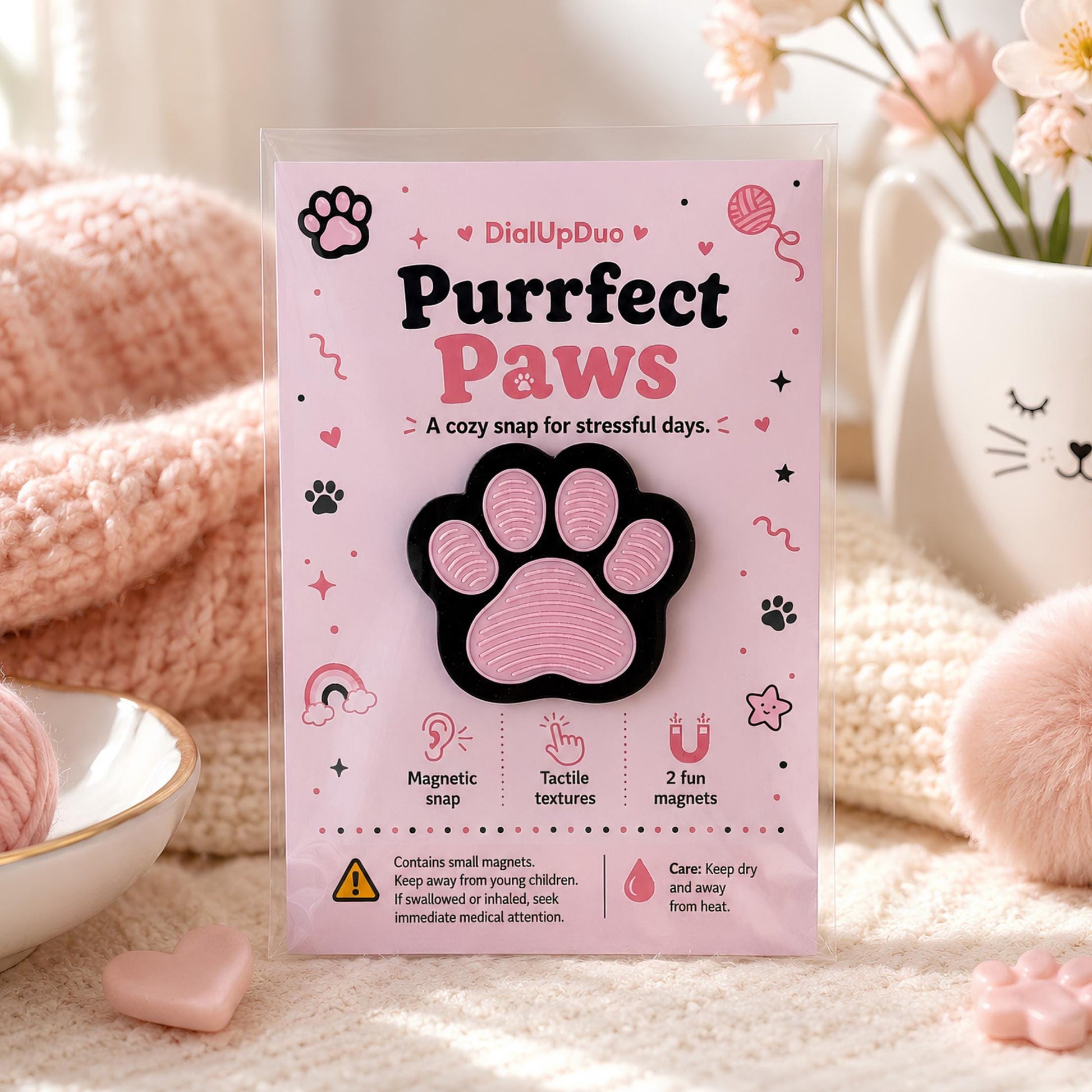 Cat Paw Magnetic Fidget | Pink Paw Cat Lover Gift
