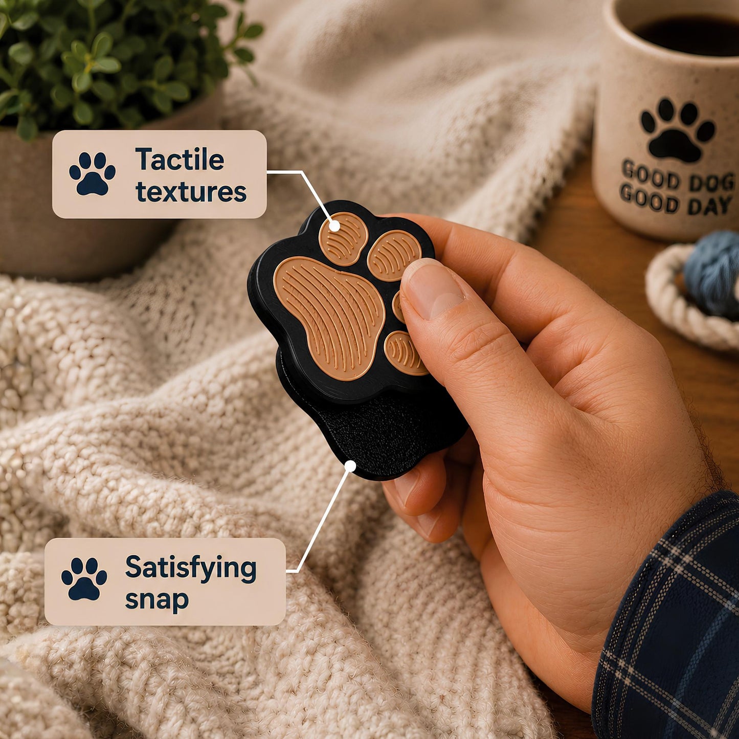 Dog Paw Fidget Magnet | Stress Relief Desk Gift