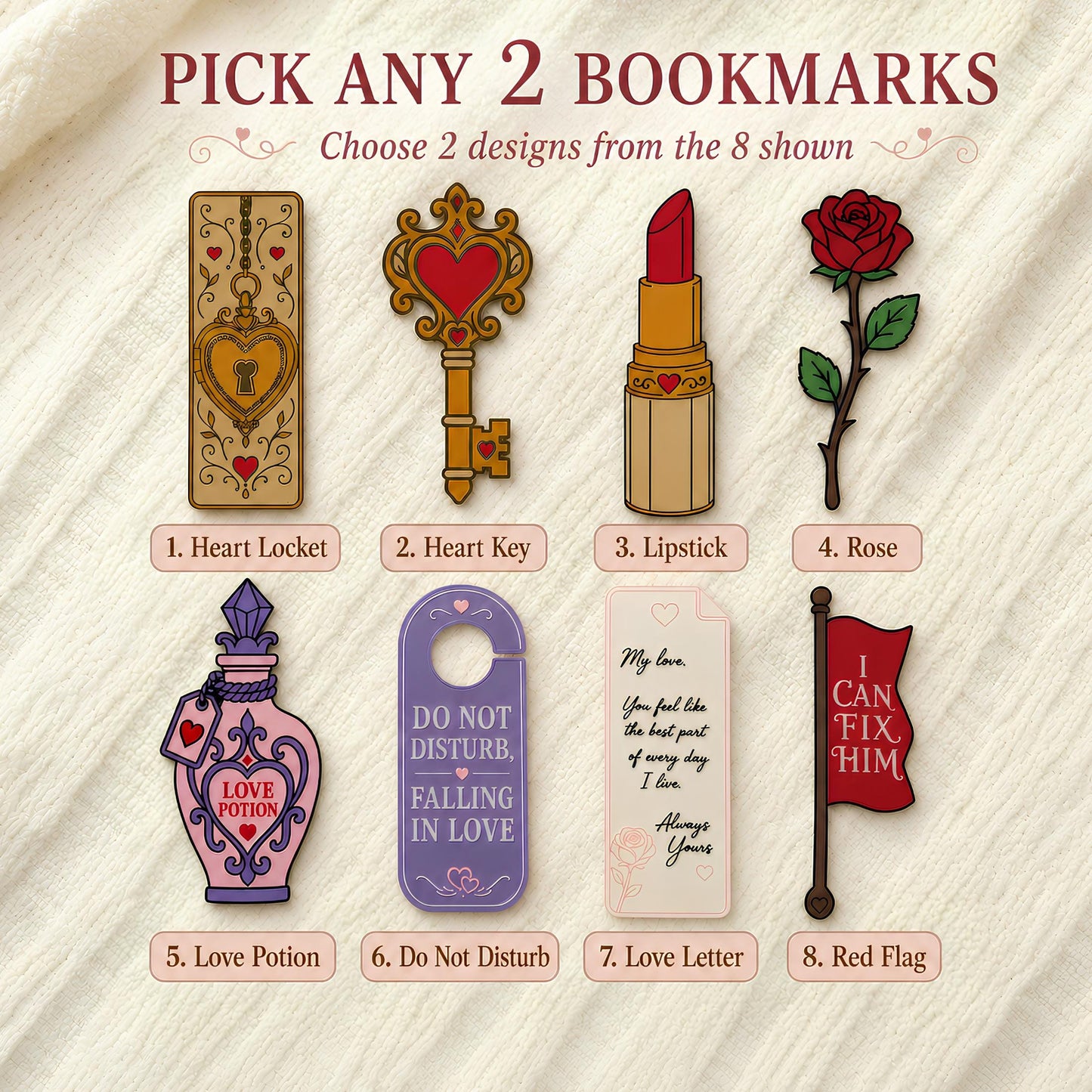 Romance Bookmark Set | Smitten Reader Gift