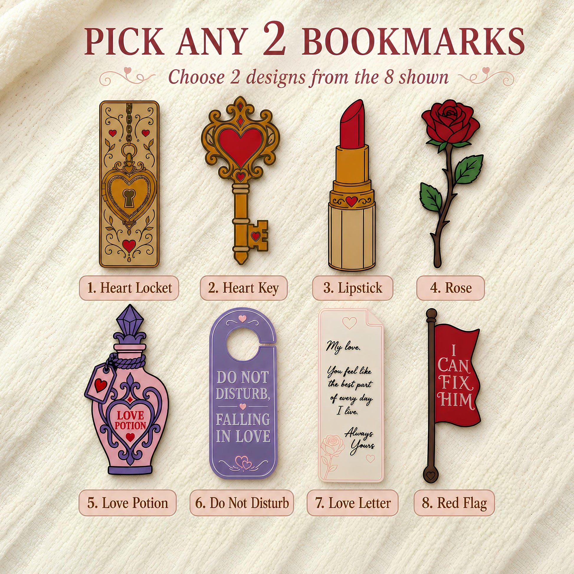 Romance Bookmark Set | Smitten Reader Gift