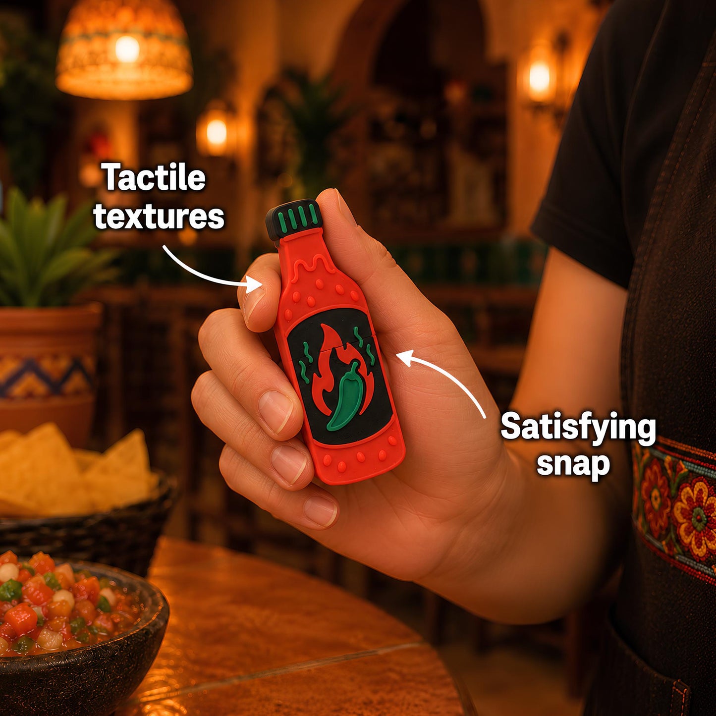 Hot Sauce Fidget Magnet | Spicy Desk Stress Relief Gift