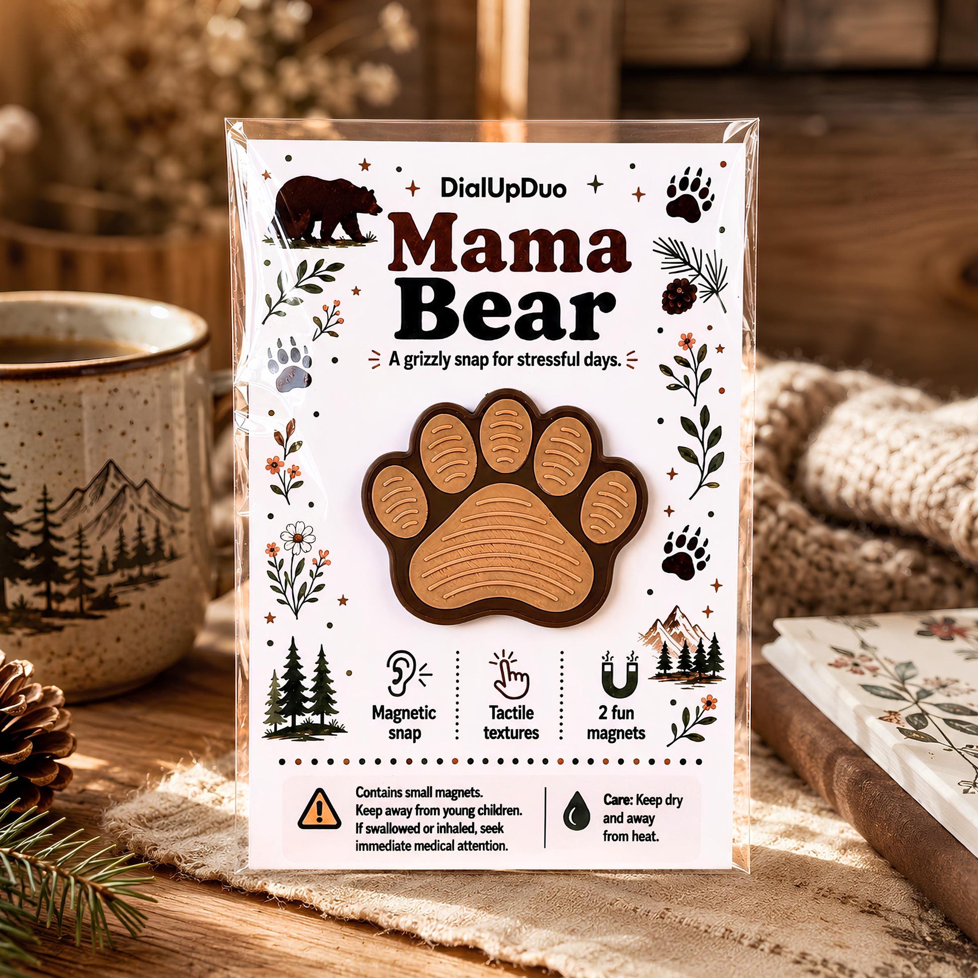 Mama Bear Magnetic Fidget | Bear Paw Mom Gift