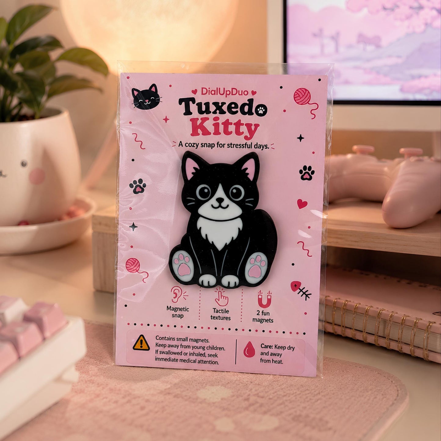 Tuxedo Cat Magnetic Fidget | Sensory Desk Gift