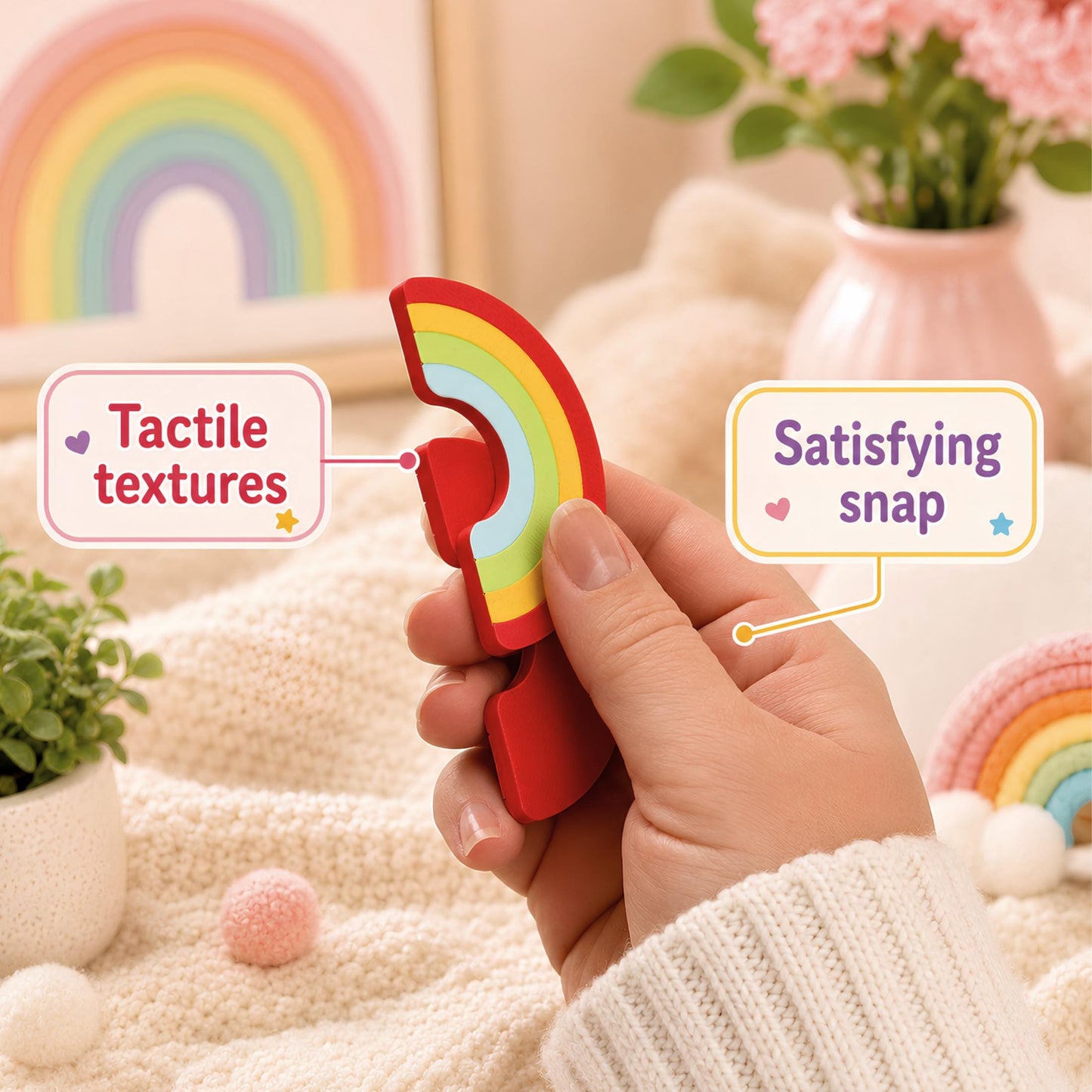 Rainbow Magnetic Fidget | Colorful Stress Relief Gift