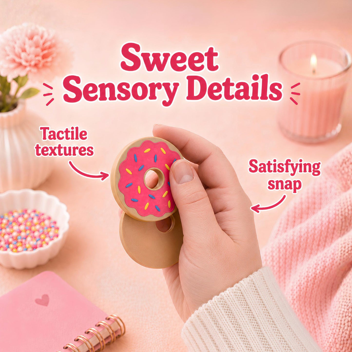 Donut Sensory Fidget | Cute Stress Relief Desk Gift