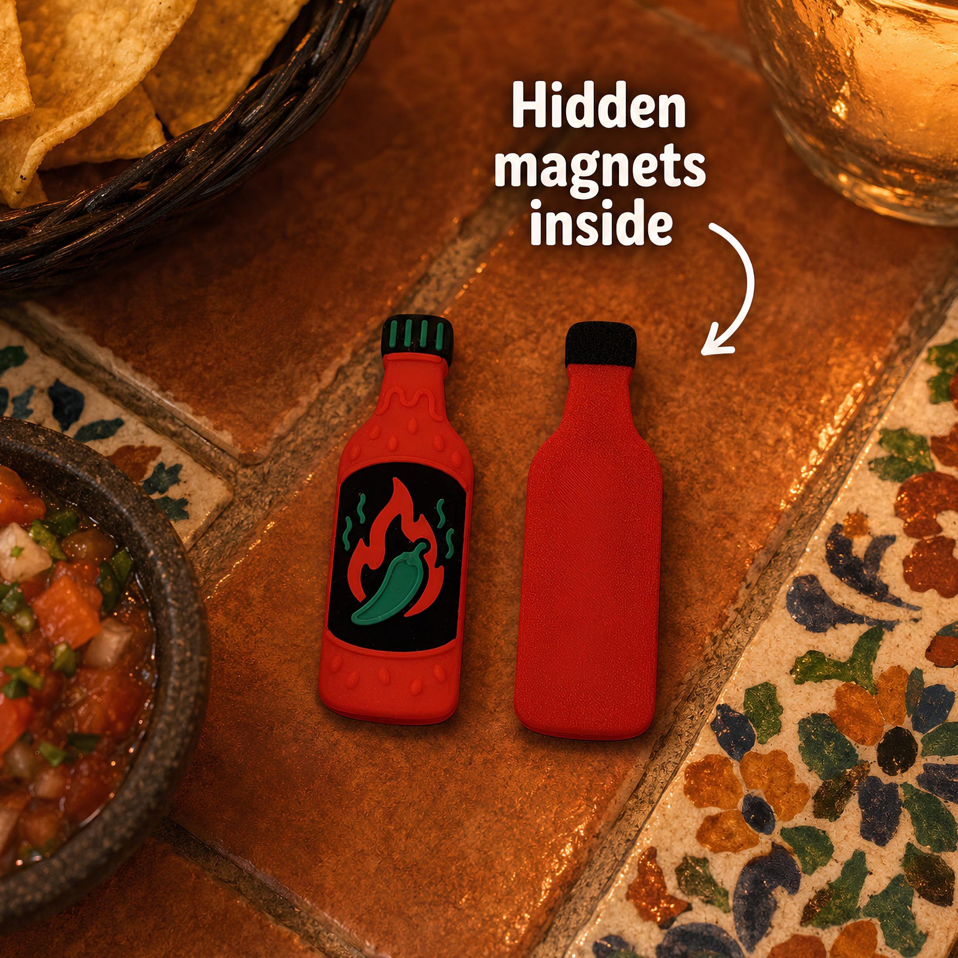 Hot Sauce Fidget Magnet | Spicy Desk Stress Relief Gift