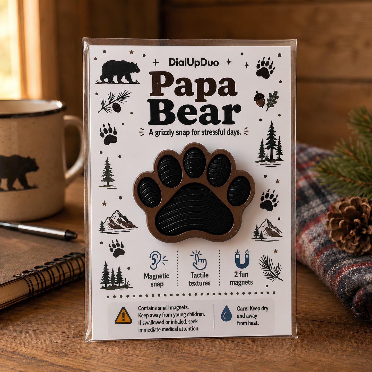Papa Bear Magnetic Fidget | Dad Desk Gift