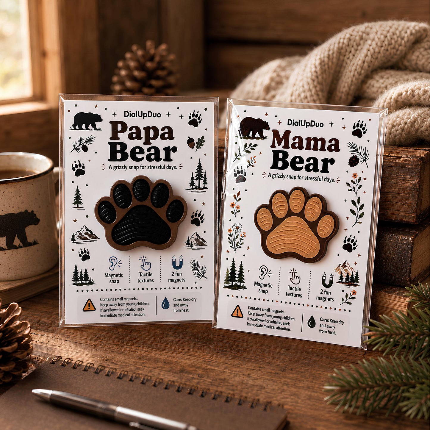 Magnetic Bear Paw Fidget Set | Mom and Dad Gift