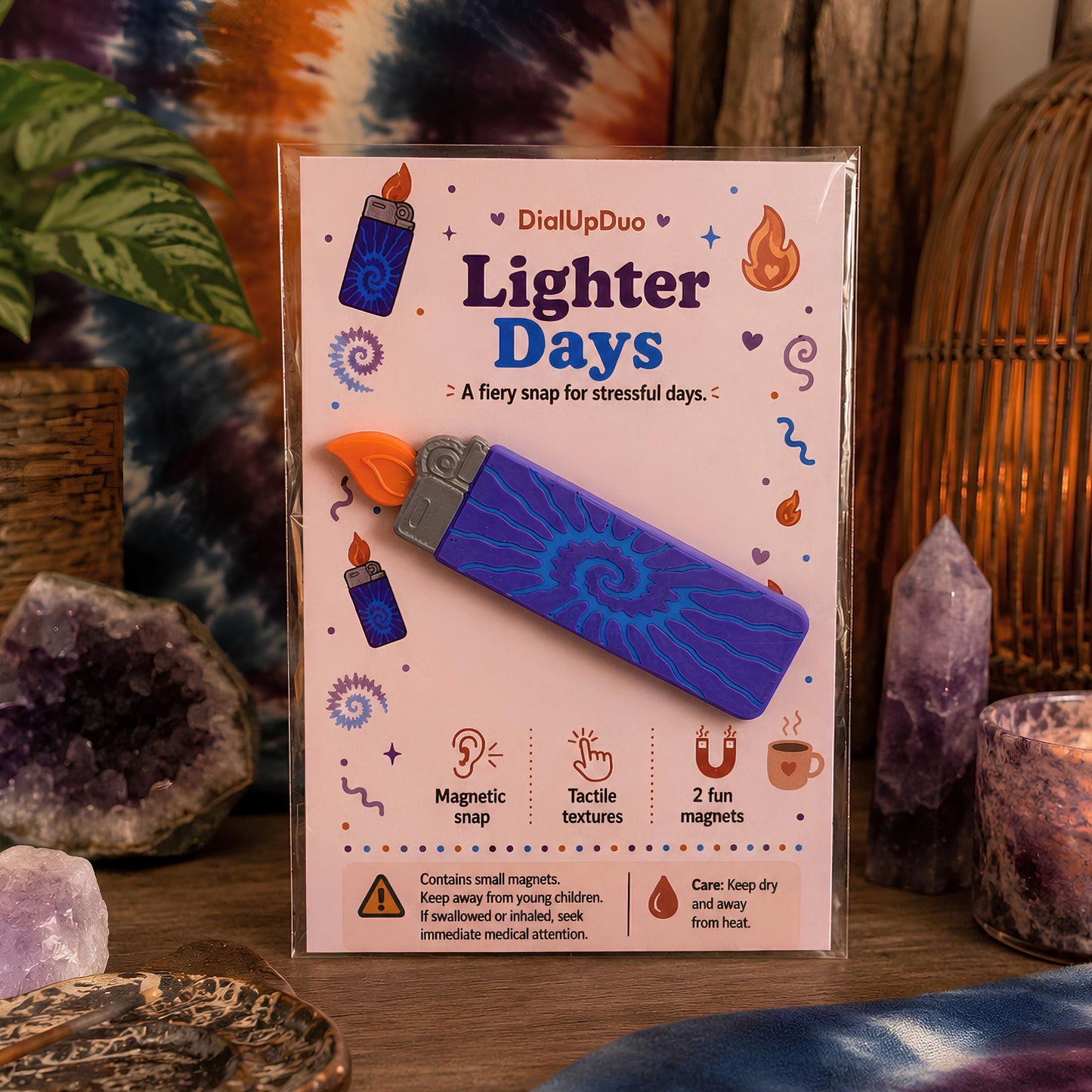 Magnetic Lighter Fidget | Tie Dye Stress Relief Gift