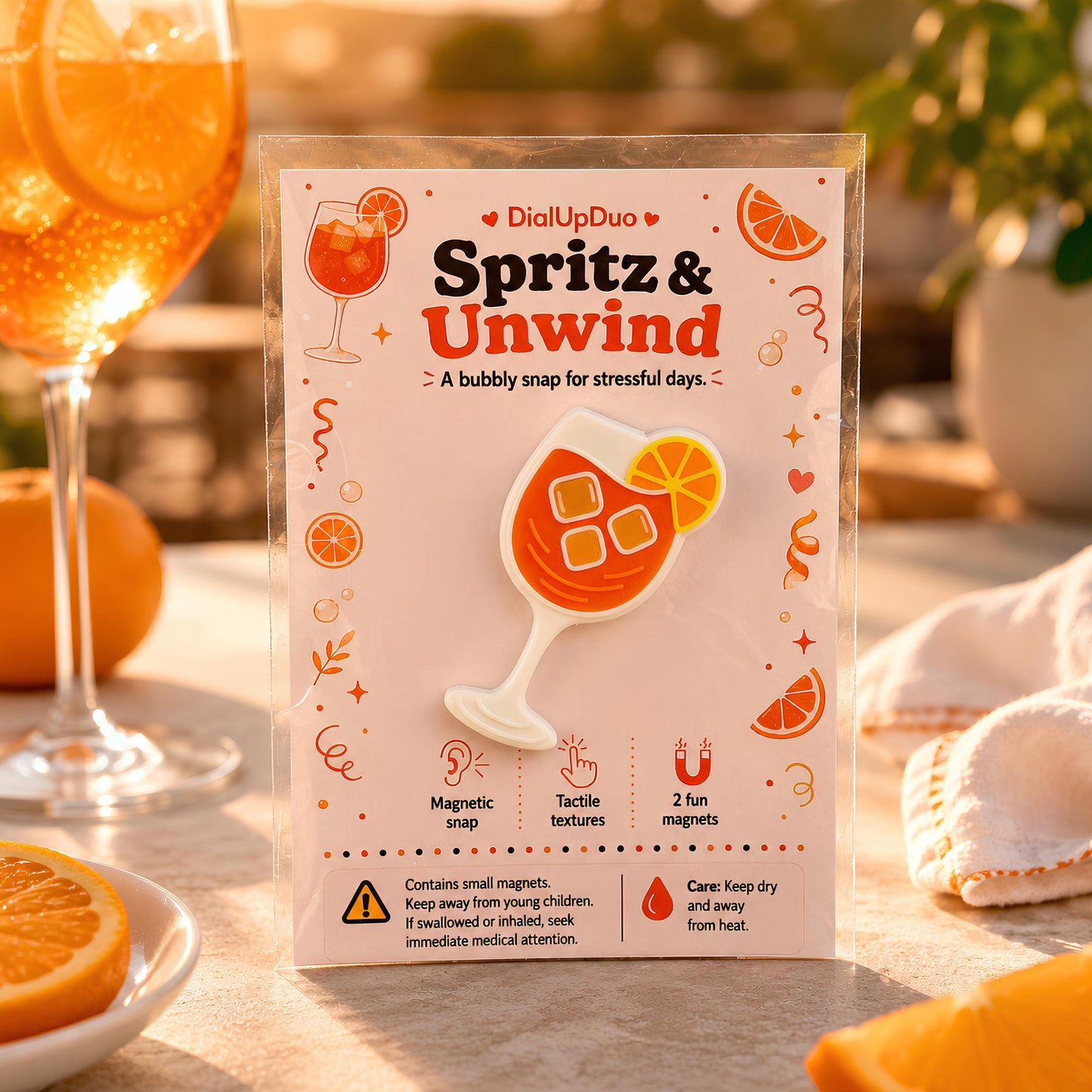Orange Spritz Fidget Magnet | Cocktail Lover Gift